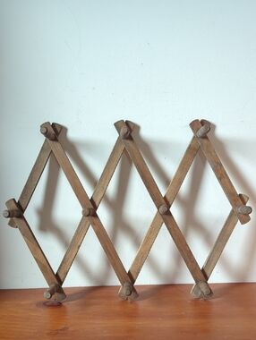 Small Vintage Accordion Wooden Wall Hanger